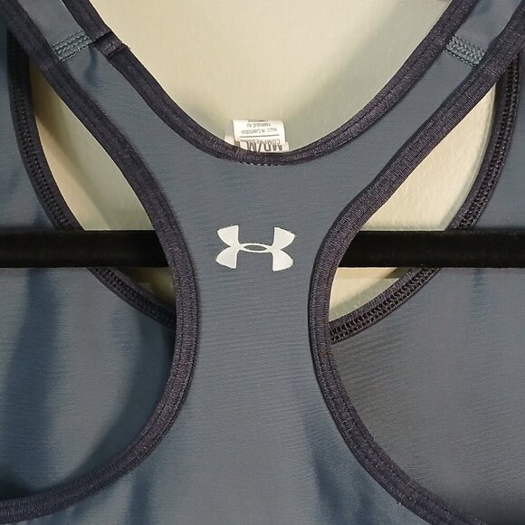 UNDER ARMOUR GRAY AND BLACK COMPRESSION SPORT BRA, WOMENS, SIZE MEDIUM - Picture 4 of 4